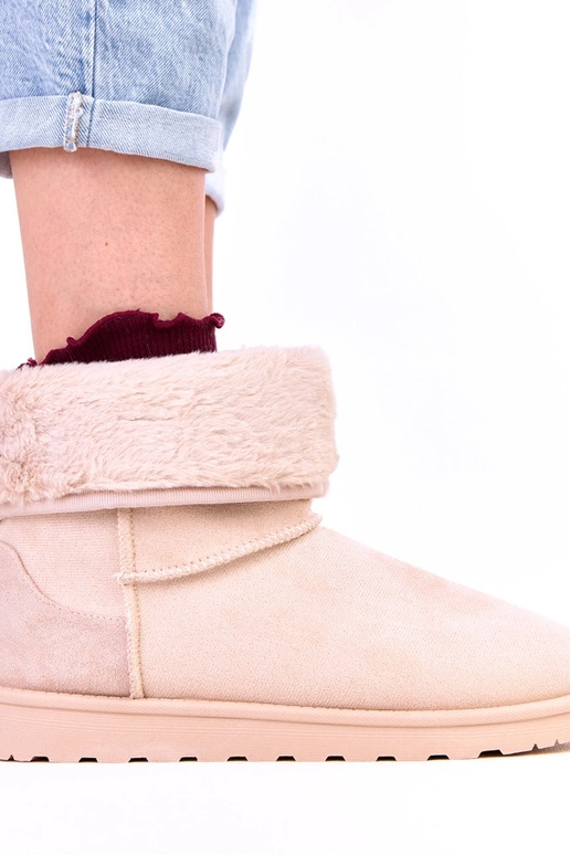 Botas de nieve color arena con piel...