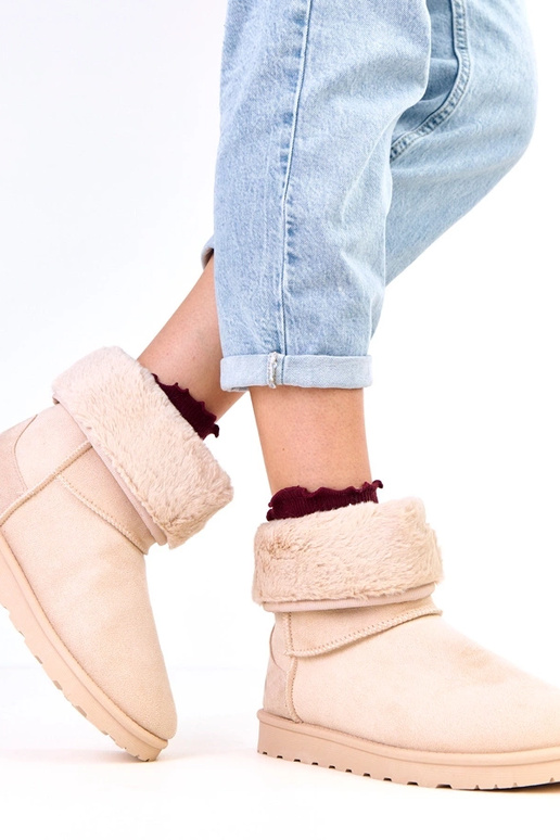 Botas de nieve color arena con piel...