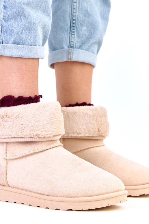 Botas de nieve color arena con piel...