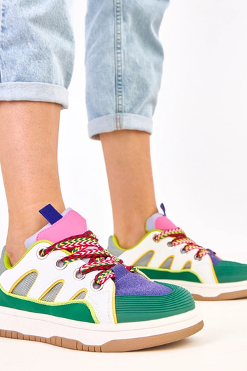 Zapatillas deportivas verdes con cordones gruesos, Neolis