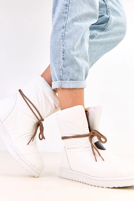 Botas de nieve para mujer blancas con...