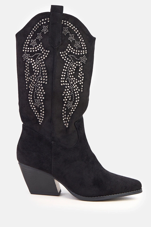 Botas vaqueras negras de tacón bajo...