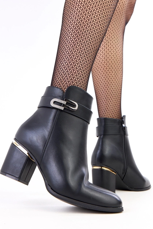 Botines negros de tacón alto con...