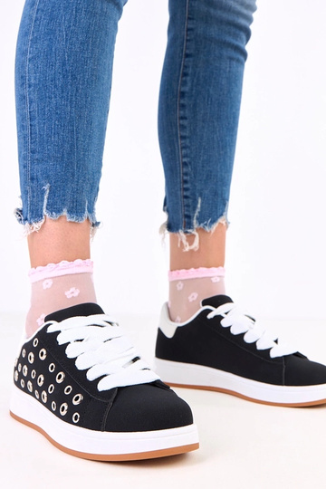 Zapatillas deportivas negras con plataforma y tachuelas Adelis