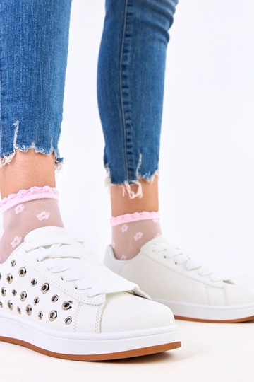 Zapatillas deportivas blancas con plataforma y tachuelas Adelis