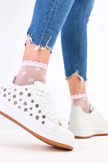 Zapatillas deportivas blancas con plataforma y tachuelas Adelis 2