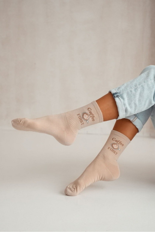 Medias Femenino Coffee FIRST beige