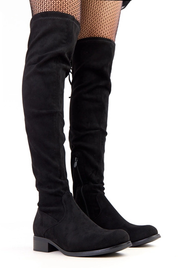 Botines largos negros de...