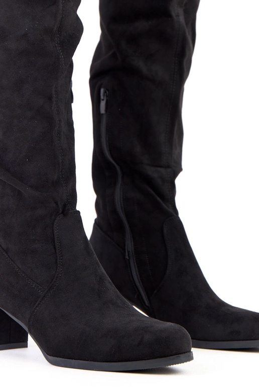 Botines negros de ante sintético con... Botines negros de ante sintético con...