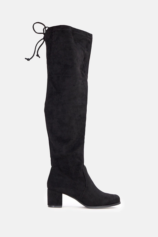 Botines negros de ante sintético con... Botines negros de ante sintético con...