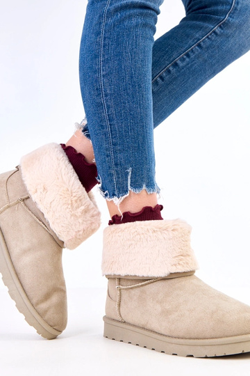Botas de nieve verdes con piel sobre plataforma Meggi