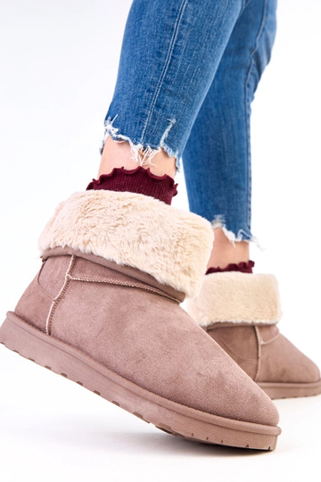 Botas de nieve marrones con piel sobre plataforma Meggi