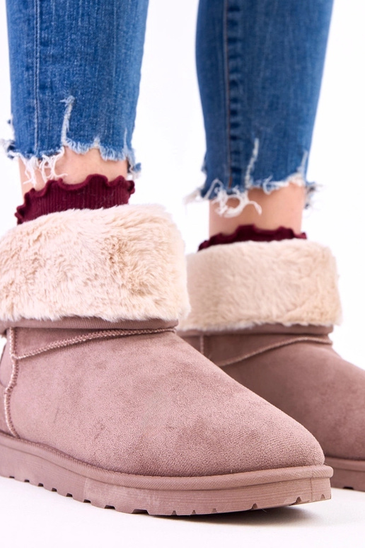 Botas de nieve marrones con piel...