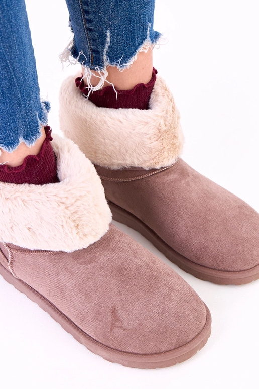 Botas de nieve marrones con piel...