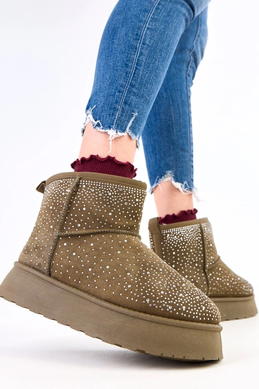 Botas de nieve verdes con circonitas...