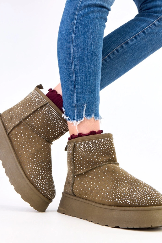 Botas de nieve verdes con circonitas...