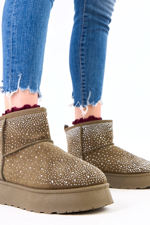 Botas de nieve verdes con circonitas...