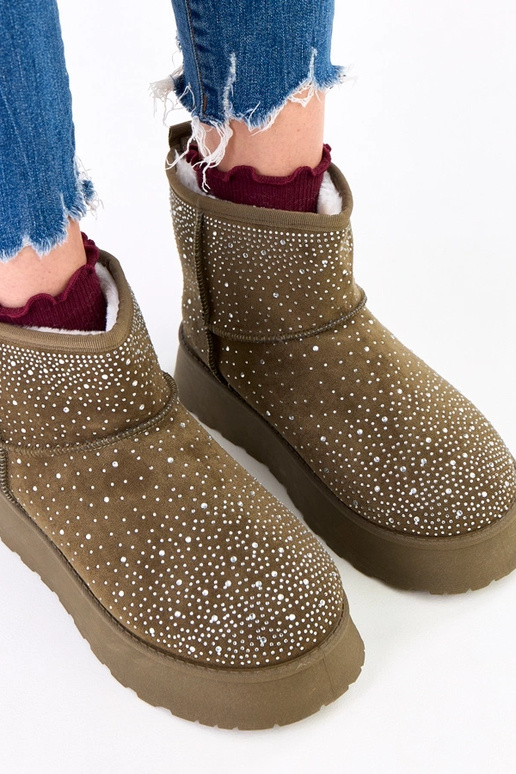 Botas de nieve verdes con circonitas...