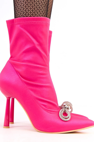 Botines de satén rosas con...