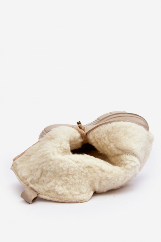 Femenino Piel botas Con Vilna beige Bayla