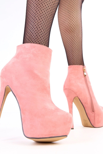 Botines rosas de ante con...