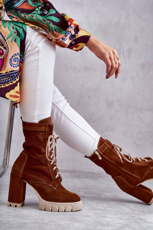 Femenino Zapatos de gamuza con una plataforma color marrón Edna