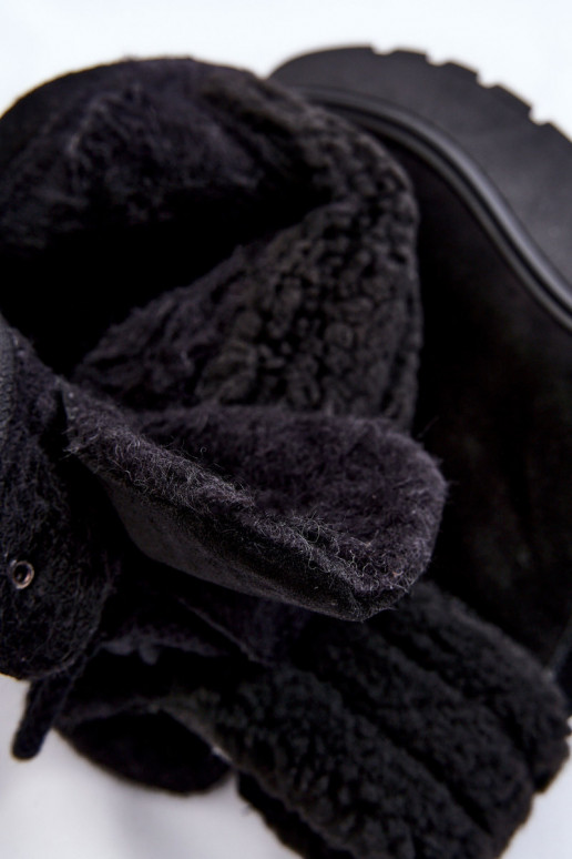 Femenino Zapatos de gamuza en una cuña de color negro Lemar Meniko