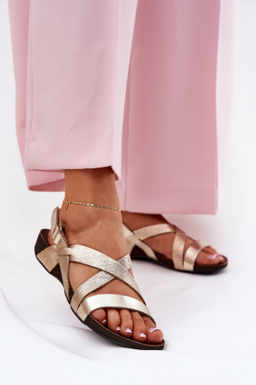 isósceles Sandalias de mujer Femenino Zazoo 40032 color dorado 2