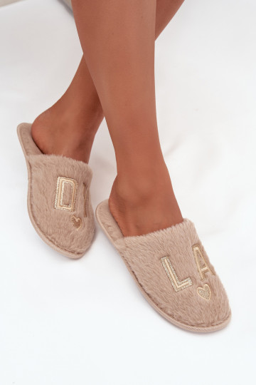 Zapatillas Femenino con un abrigo de piel LADY Vinceza 19958 beige 2