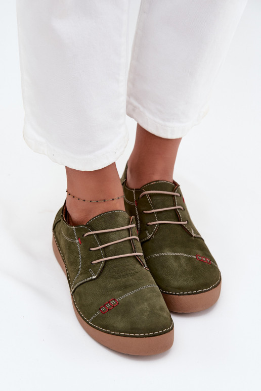 Piel zapatos FemeninoPrzeszyciami Artiker 57C2112 color verde