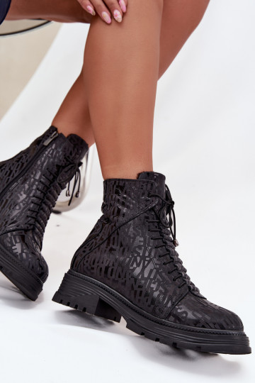 Piel botines de trabajo Femenino calentamiento Al castillo Artiker 57C2257 de color negro