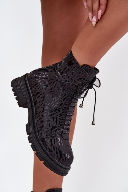 Piel botines de trabajo Femenino calentamiento Al castillo Artiker 57C2257 de color negro