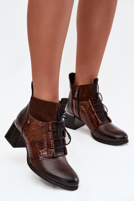 Zazoo 60503 Piel Botas con tacones calentamiento CzekoladoAe