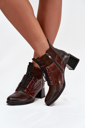 Zazoo 60503 Piel Botas con tacones calentamiento CzekoladoAe 2