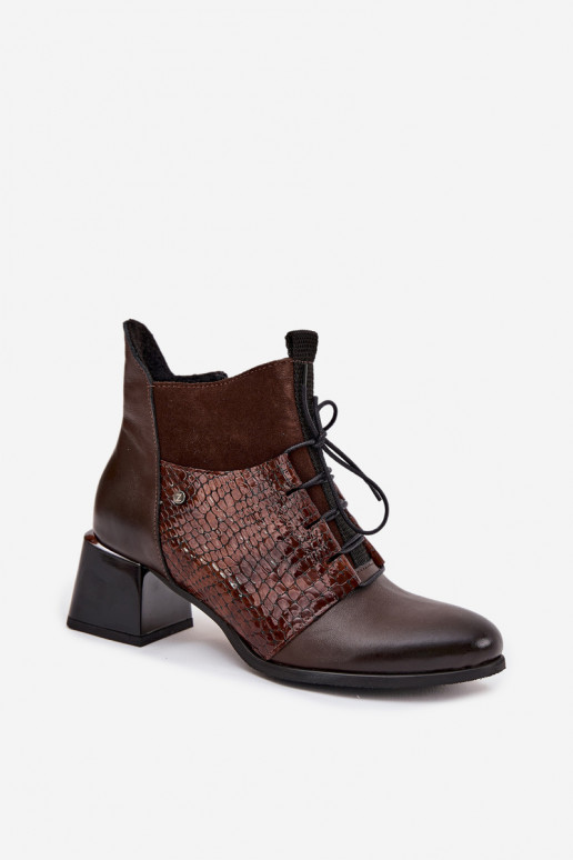 Zazoo 60503 Piel Botas con tacones calentamiento CzekoladoAe