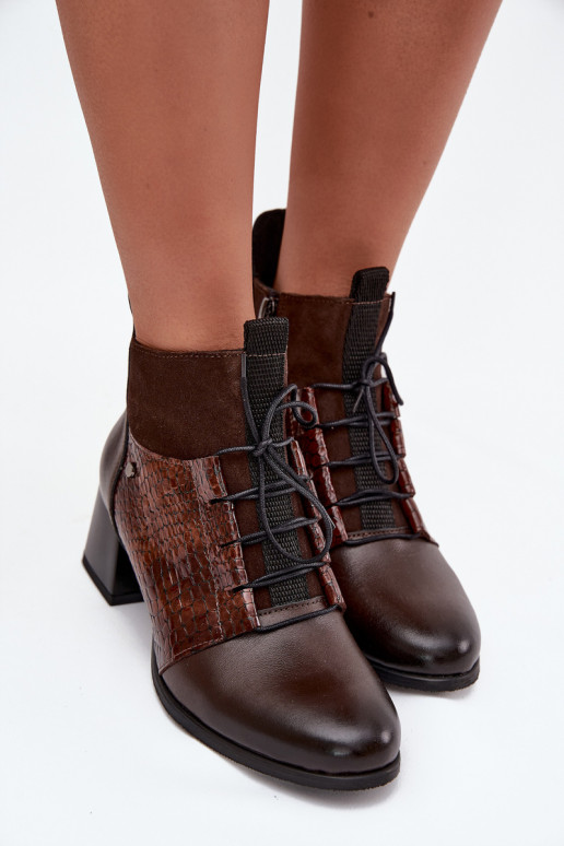 Zazoo 60503 Piel Botas con tacones calentamiento CzekoladoAe