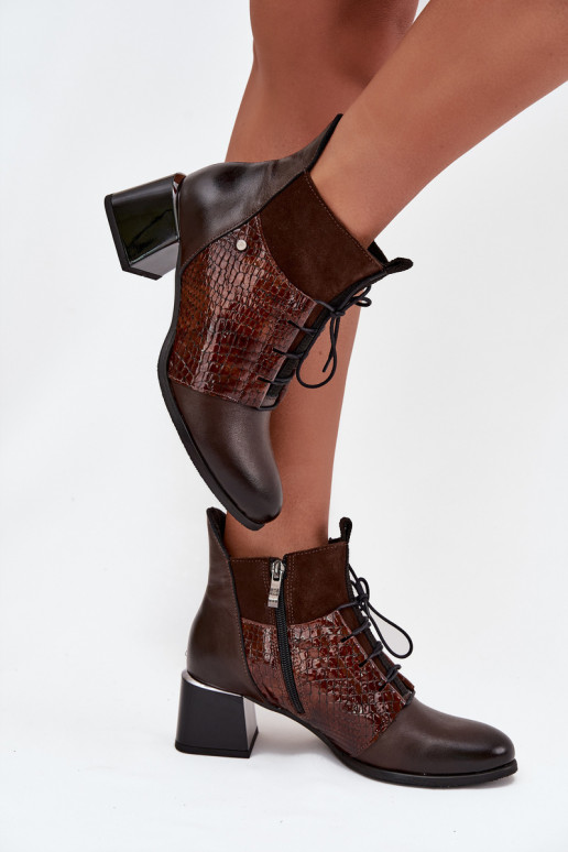 Zazoo 60503 Piel Botas con tacones calentamiento CzekoladoAe