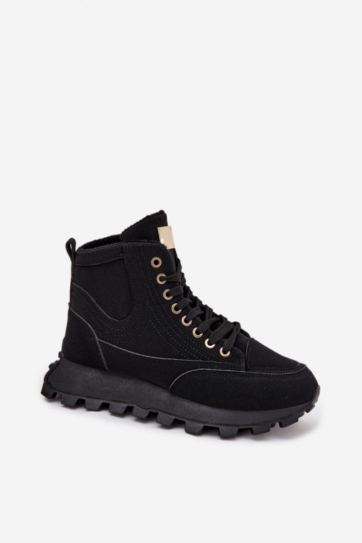 calentamiento zapatos Femenino con una plataforma de color negro Tiene querivira