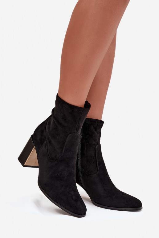 Botas de mujer Ze color doradom Elemento calentamiento de color negro Amelisse