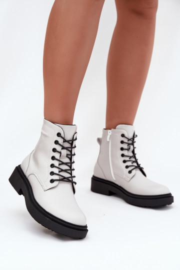 calentamiento Botas de mujerActivadoturalnej Skóry Sergio Leone BT25248-S el color blanco