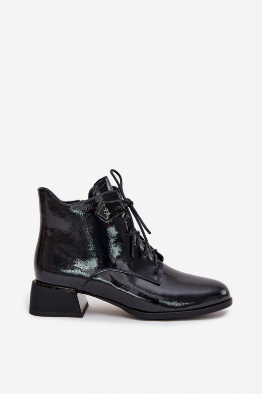 Piel con efecto barniz Botas de mujer reloj Artiker 57C1117 de color negro Piel con efecto barniz Botas de mujer reloj Artiker 57C1117 de color negro