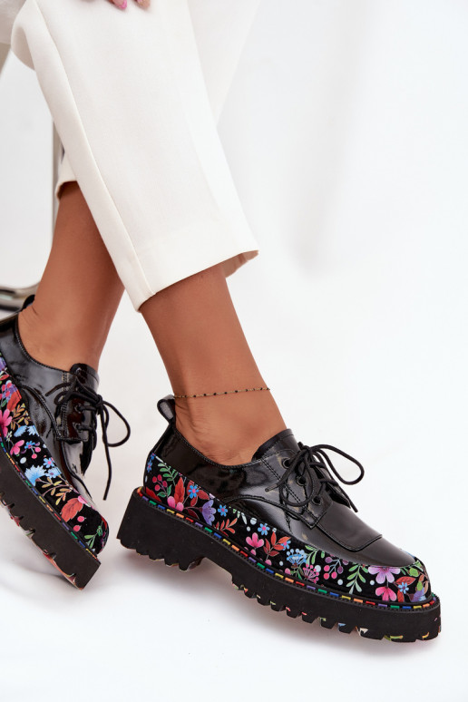 con efecto barniz zapatosActivadoturalnej Skóry con escritos Artiker 57C0174 de color negro