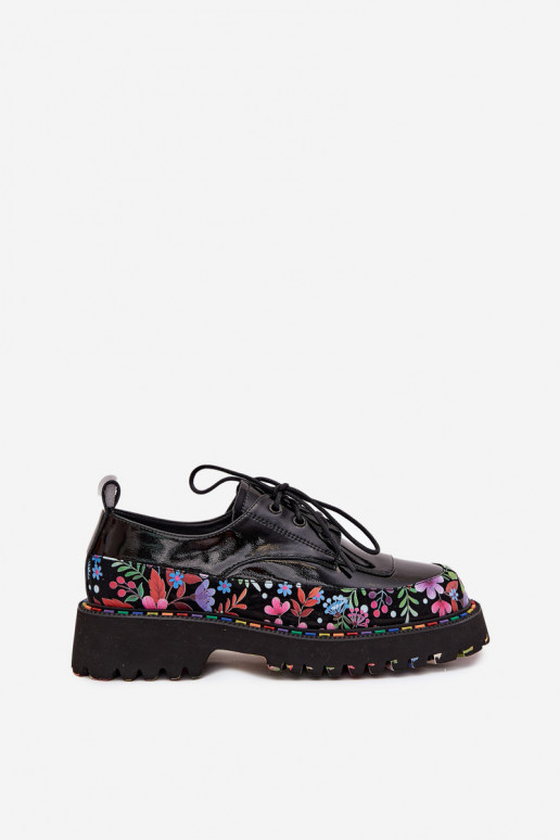 con efecto barniz zapatosActivadoturalnej Skóry con escritos Artiker 57C0174 de color negro