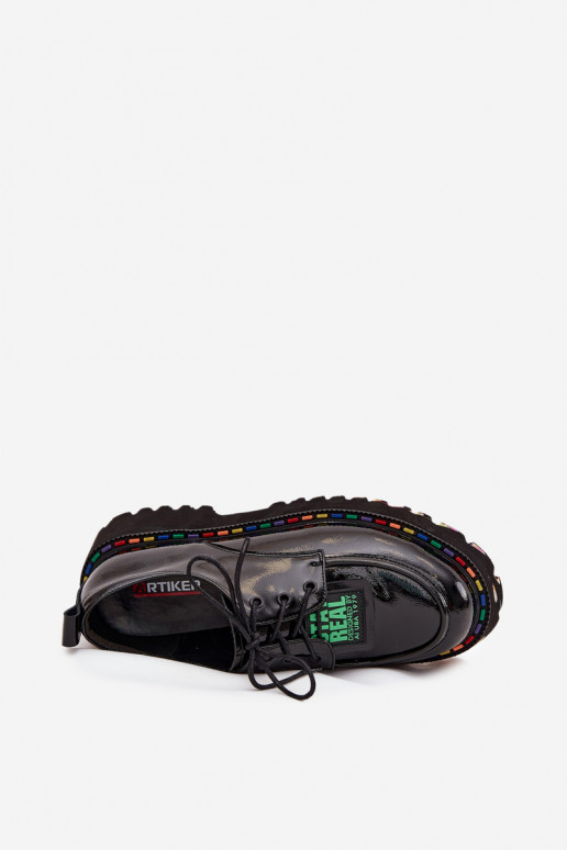 con efecto barniz Piel zapatos Femenino Artiker 57C0172 de color negro