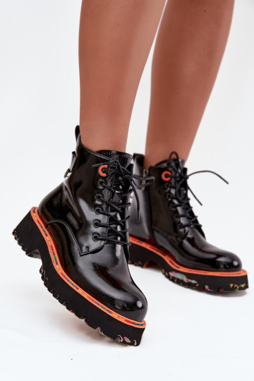 Botas de mujercon efecto barnizj Skóry Activadoturalnej calentamiento Artiker 57C0061 de color negro