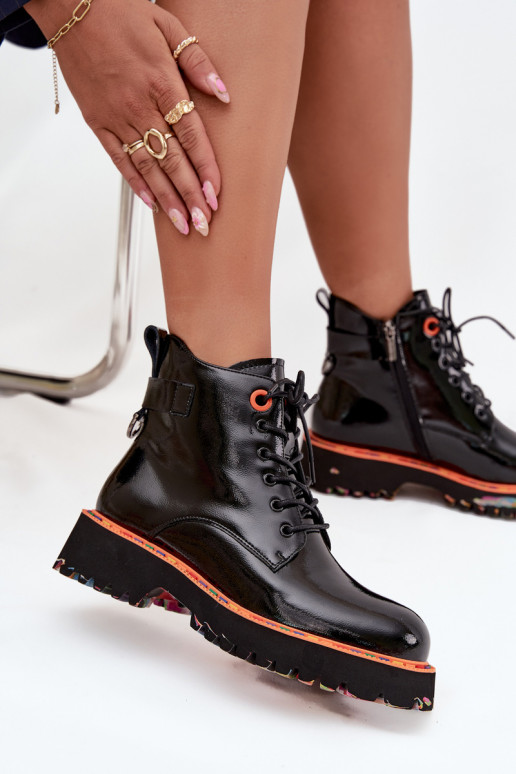 Botas de mujercon efecto barnizj Skóry Activadoturalnej calentamiento Artiker 57C0061 de color negro