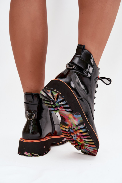 Botas de mujercon efecto barnizj Skóry Activadoturalnej calentamiento Artiker 57C0061 de color negro