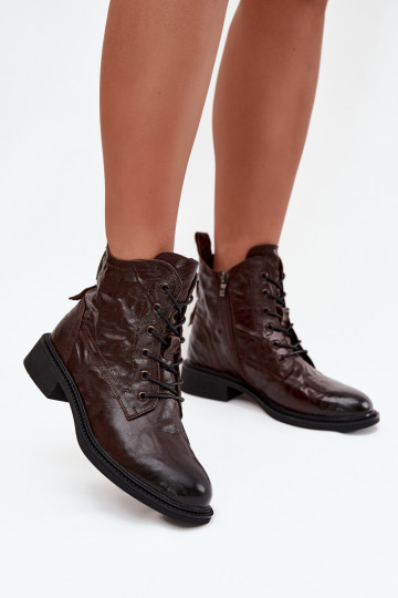 Botas de mujerActivadoturalnej Skóry calentamiento Artiker 57C1005 CzekoladoAe 2