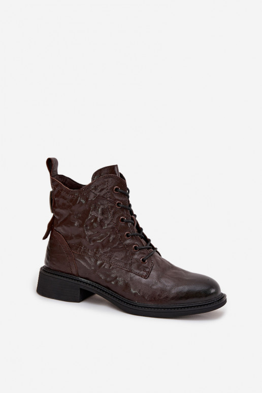 Botas de mujerActivadoturalnej Skóry calentamiento Artiker 57C1005 CzekoladoAe