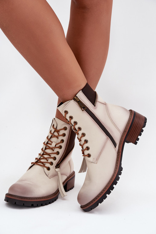 Botas de mujer calentamiento reloj Vinceza 58559 beige